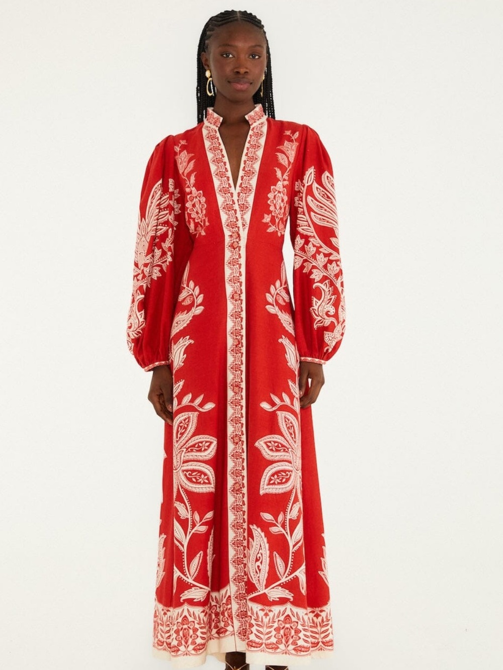 Farm Rio Red Miranda Lenzing Maxi Dress